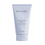 A tube of Face Reality Daily SPF 30 Plus broad-spectrum sunscreen lotion.