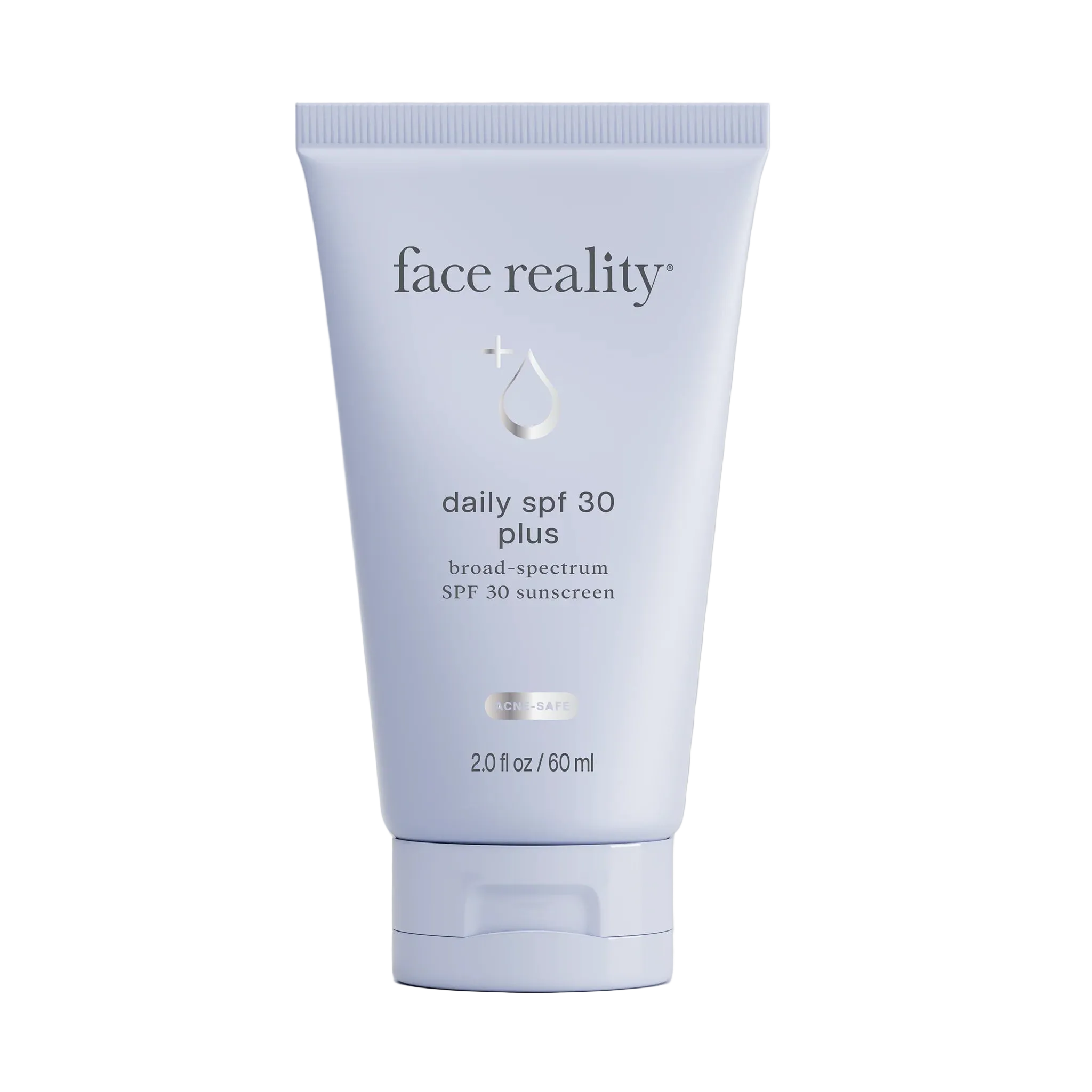 A tube of Face Reality Daily SPF 30 Plus broad-spectrum sunscreen lotion.