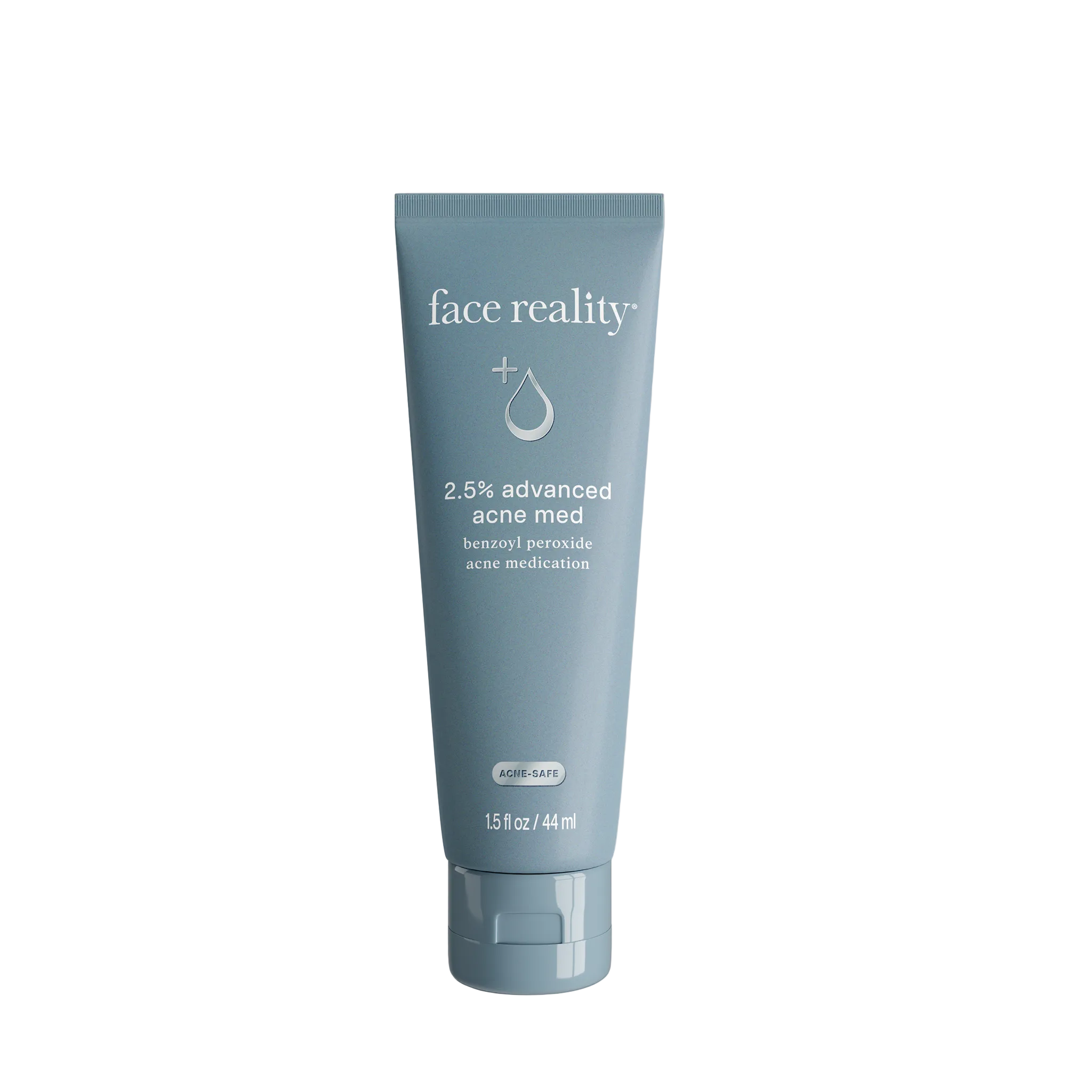 Face Reality 2.5% Advanced Acne Med acne medication cream on blue packaging
