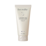 Tube of face reality I-mandelic face and body wash on white packaging indicating cleanses and brightens