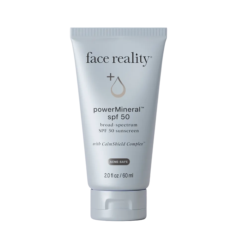 Tube of 'face reality' powerMineral SPF 50 sunscreen 