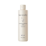 Bottle of 'face reality' moisture balance toner on white packaging