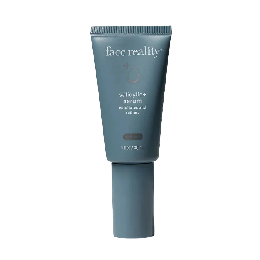 Face Reality tube labeled 'salicylic+ serum'